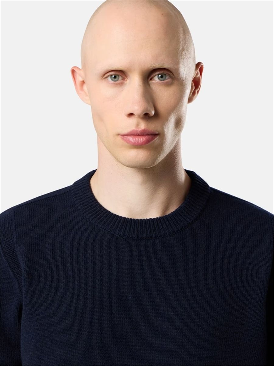 Regular-fit crewneck jumper with ribbed trims-STONE ISLAND-Verso