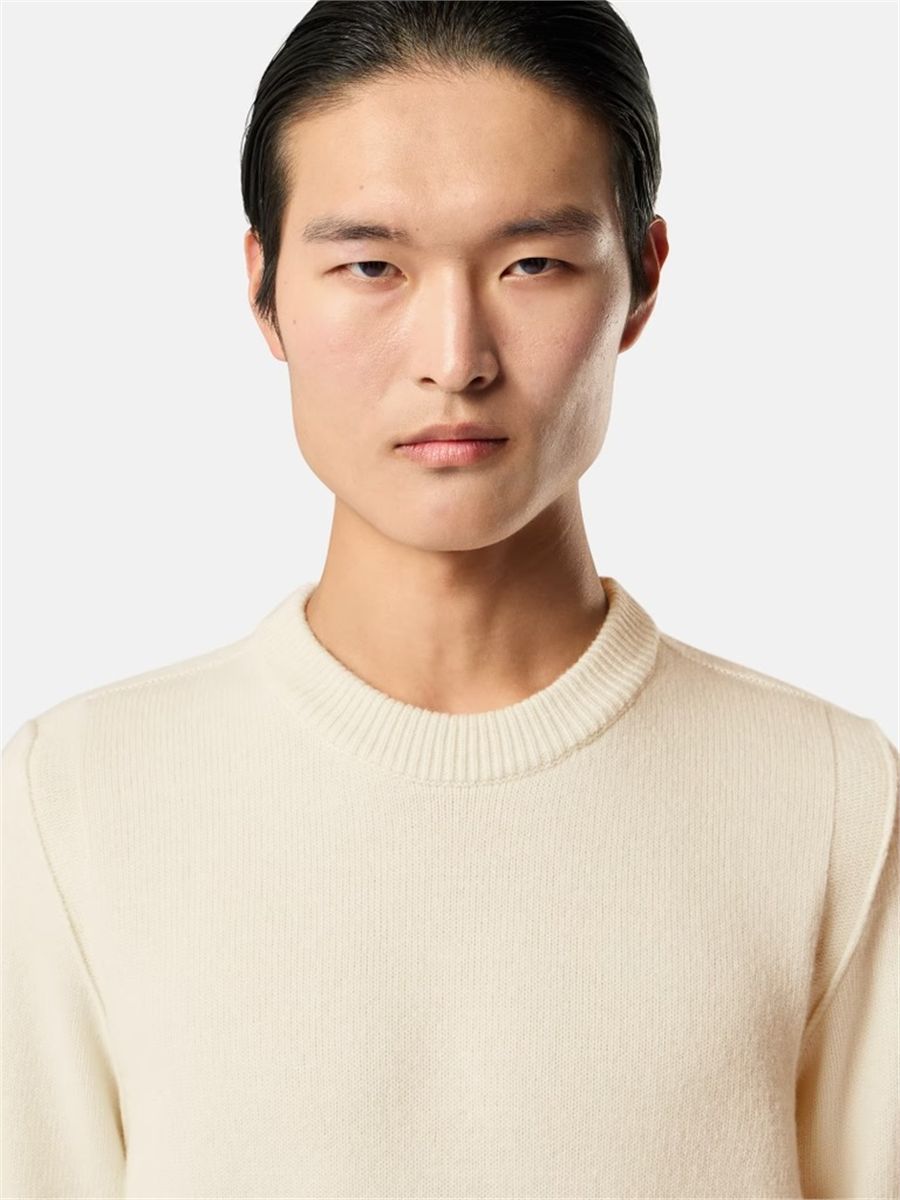 Regular-fit crewneck jumper with ribbed trims-STONE ISLAND-Verso