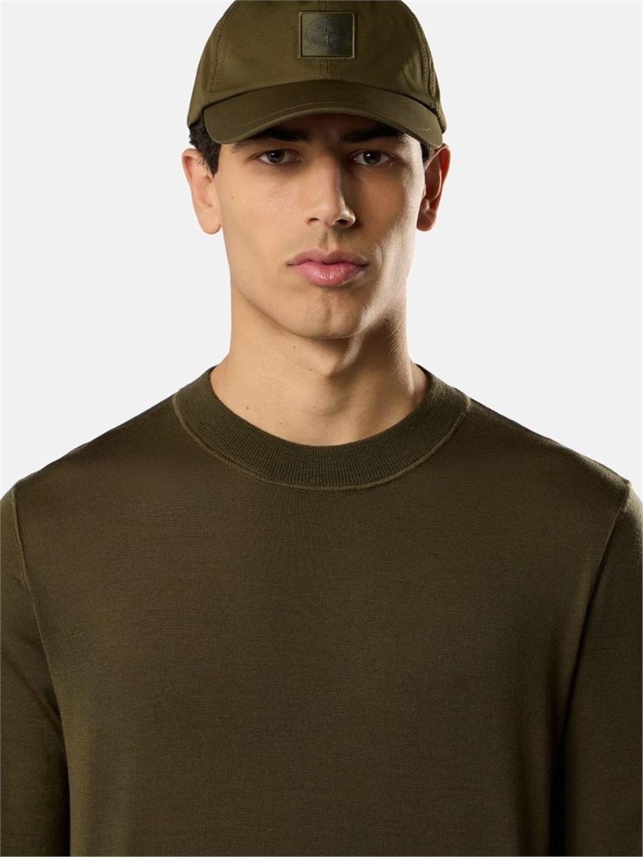 Regular-fit crewneck jumper with ribbed trims-STONE ISLAND-Verso