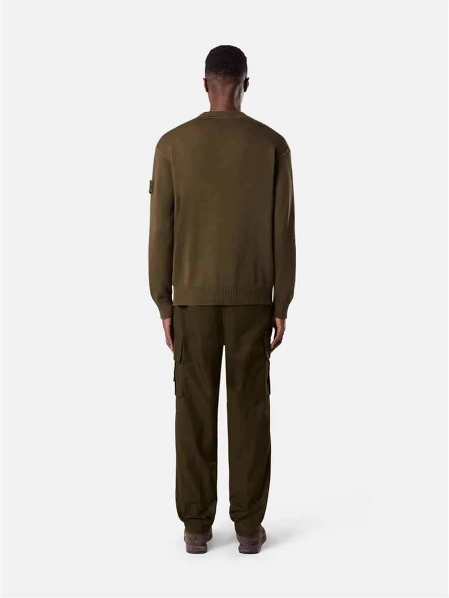 Regular-fit crewneck jumper with ribbed trims-STONE ISLAND-Verso