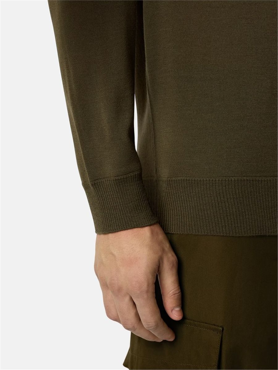 Regular-fit crewneck jumper with ribbed trims-STONE ISLAND-Verso