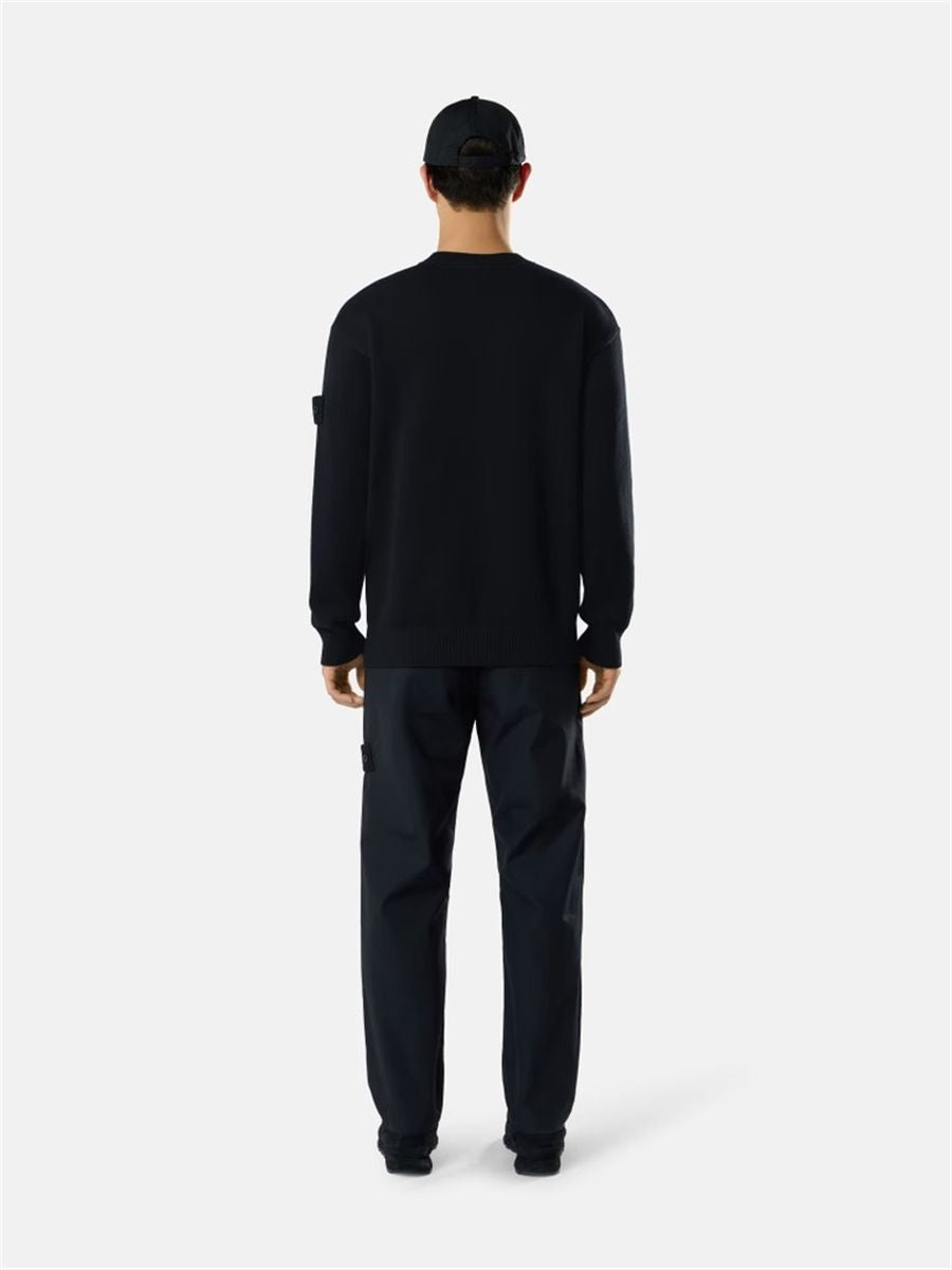 Regular-fit crewneck jumper with ribbed trims-STONE ISLAND-Verso