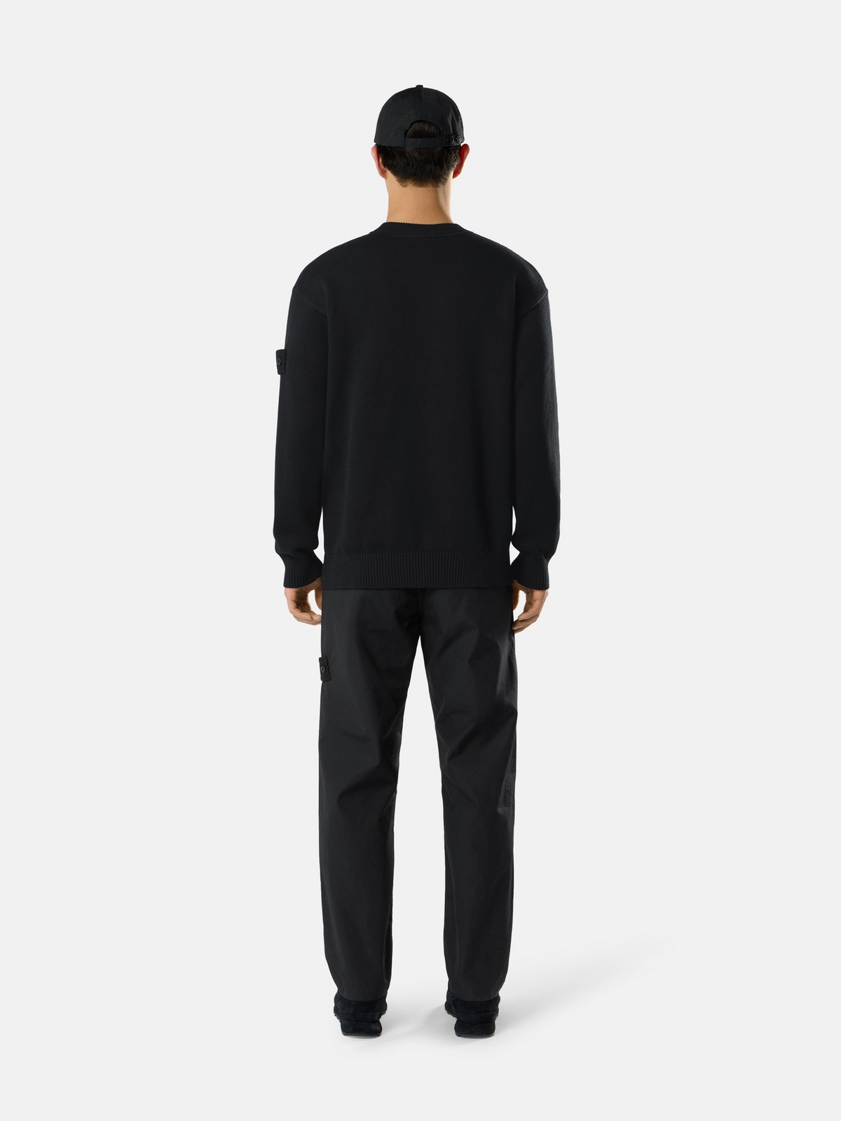 Regular-fit crewneck jumper with ribbed trims-STONE ISLAND-Verso