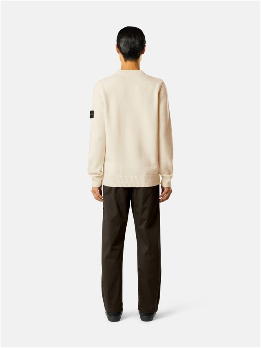 Regular-fit crewneck jumper with ribbed trims-STONE ISLAND-Verso