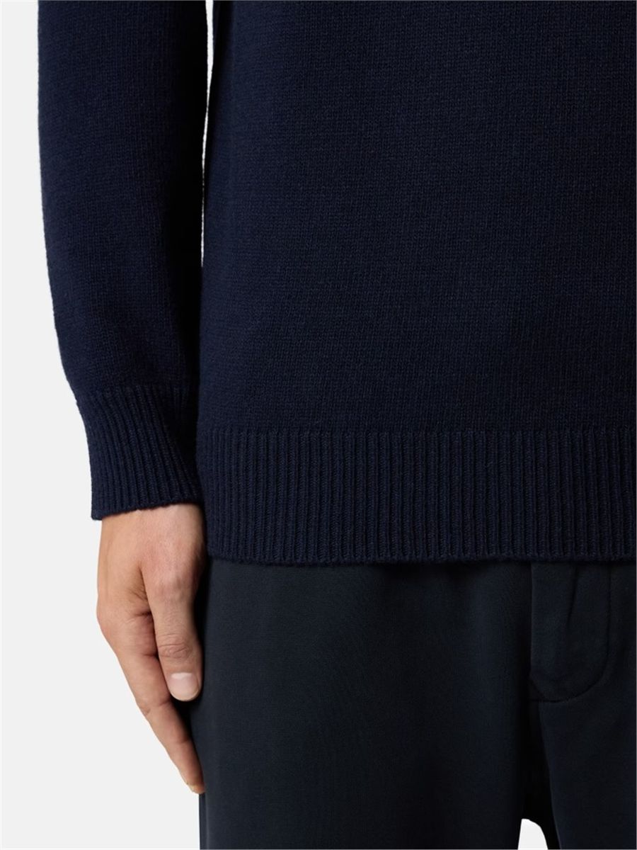 Regular-fit crewneck jumper with ribbed trims-STONE ISLAND-Verso