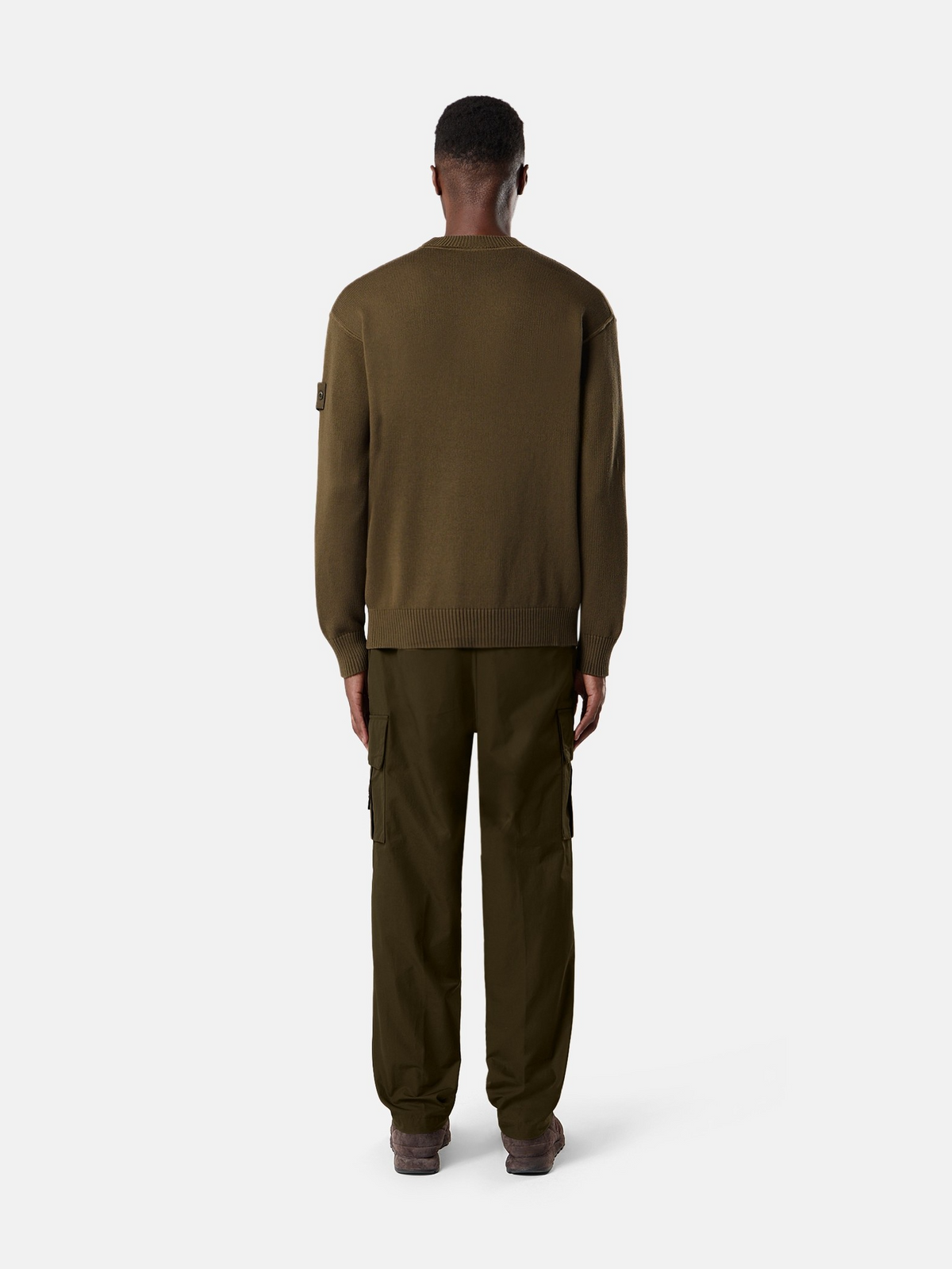 Regular-fit crewneck jumper with ribbed trims-STONE ISLAND-Verso
