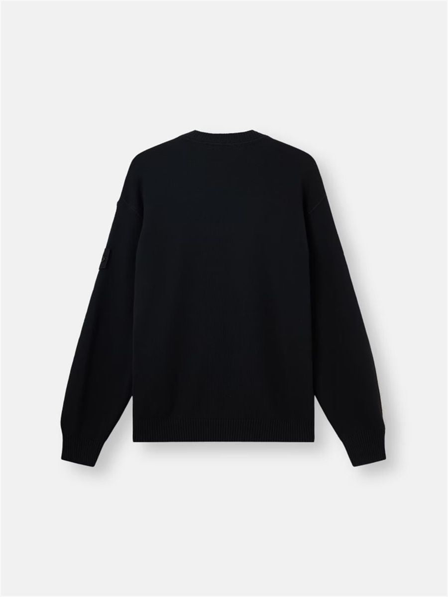 Regular-fit crewneck jumper with ribbed trims-STONE ISLAND-Verso