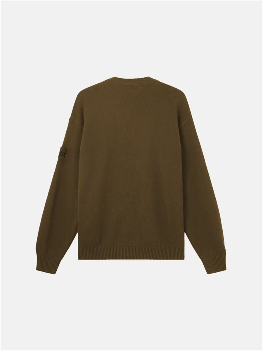 Regular-fit crewneck jumper with ribbed trims-STONE ISLAND-Verso