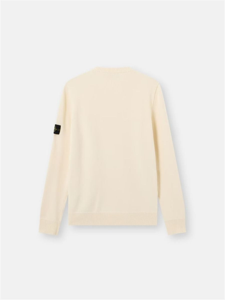 Regular-fit crewneck jumper with ribbed trims-STONE ISLAND-Verso
