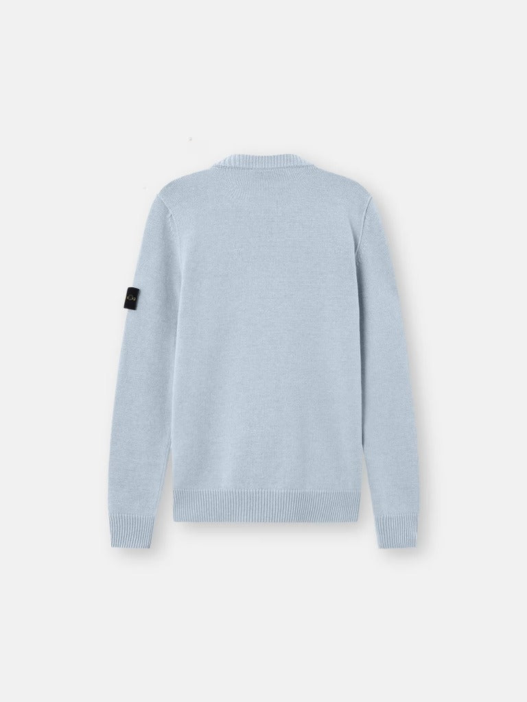 Regular-fit crewneck jumper with ribbed trims-STONE ISLAND-Verso