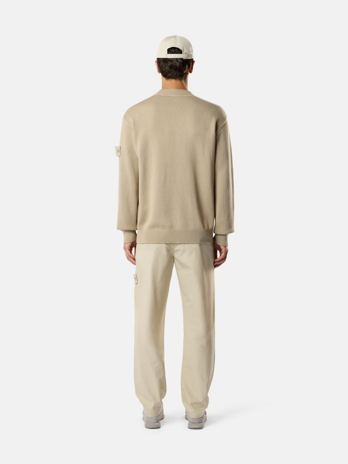 Regular-fit crewneck jumper with ribbed trims-STONE ISLAND-Verso