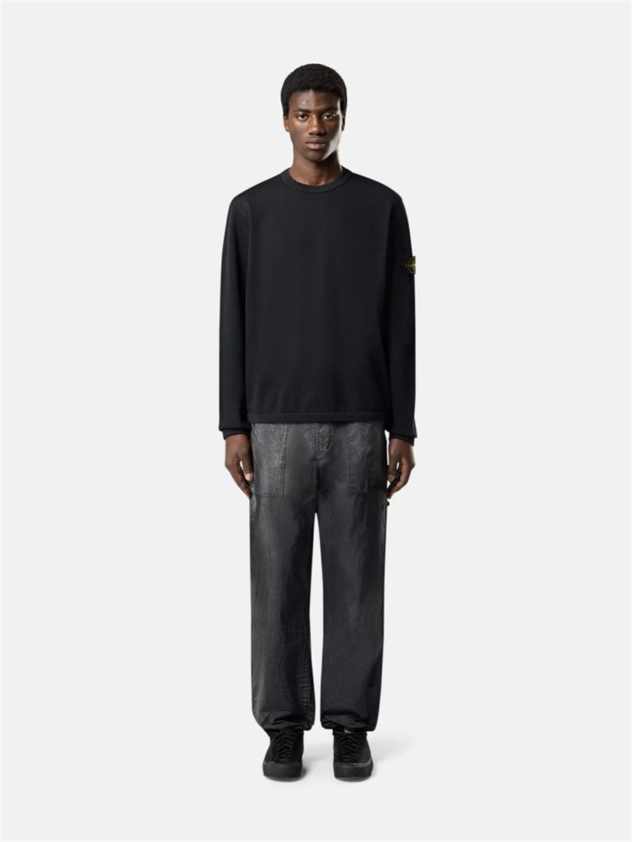 Regular-fit crewneck sweatshirt with elasticated trims-STONE ISLAND-Verso