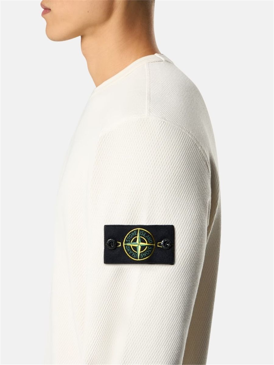 Regular-fit crewneck sweatshirt with elasticated trims-STONE ISLAND-Verso