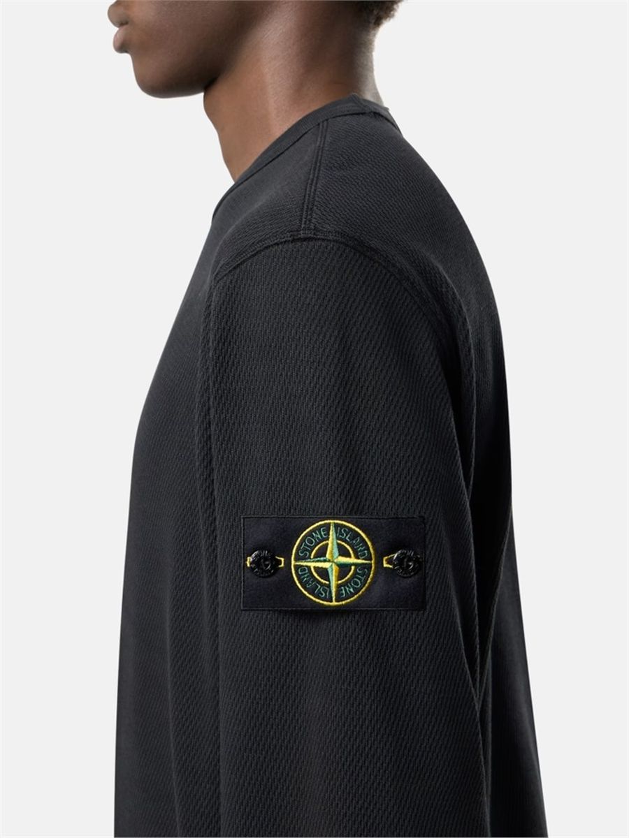 Regular-fit crewneck sweatshirt with elasticated trims-STONE ISLAND-Verso