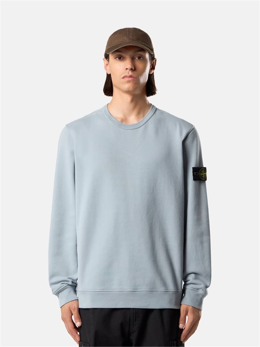Regular-fit crewneck sweatshirt with ribbed inserts-STONE ISLAND-Verso