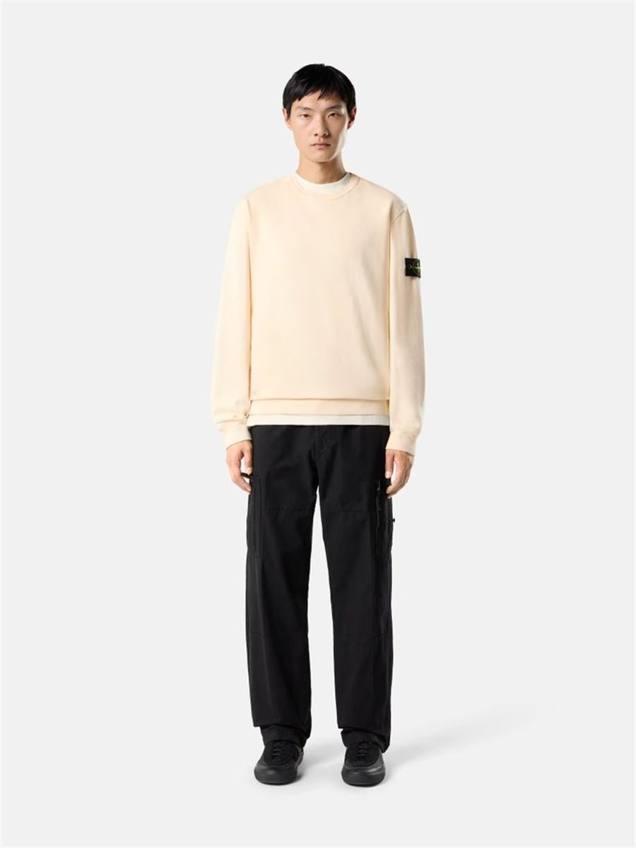 Regular-fit crewneck sweatshirt with ribbed inserts-STONE ISLAND-Verso