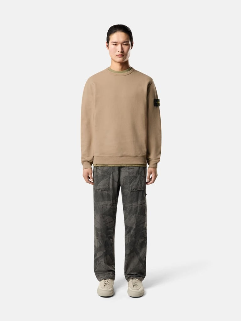 Regular-Fit Crewneck Sweatshirt with Ribbed Inserts-STONE ISLAND-Verso