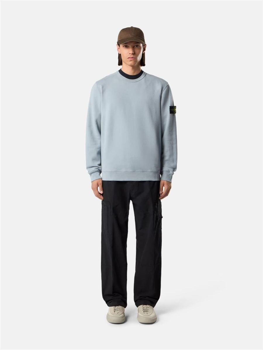 Regular-fit crewneck sweatshirt with ribbed inserts-STONE ISLAND-Verso