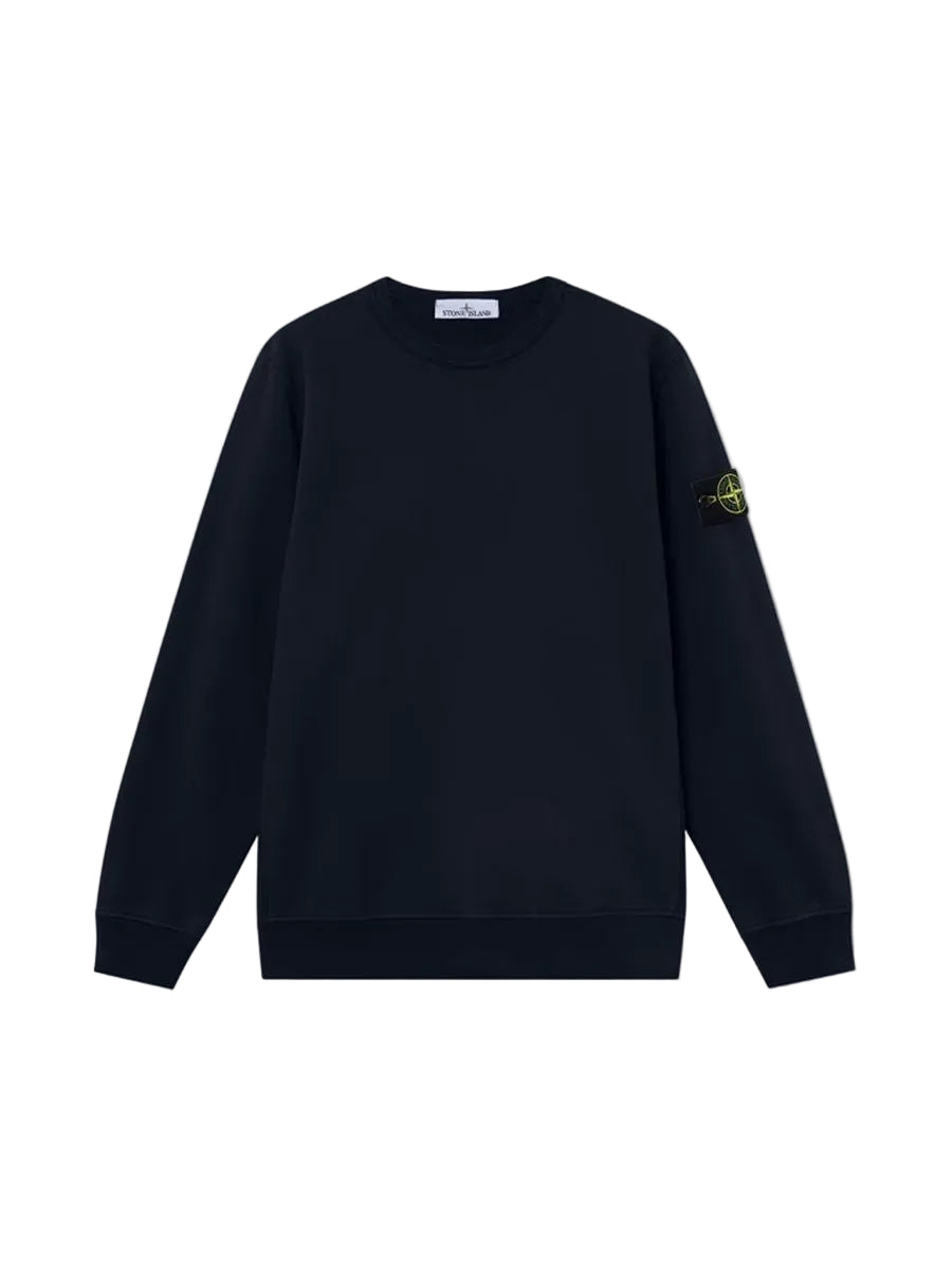 Regular-fit crewneck sweatshirt with ribbed inserts-STONE ISLAND-311460-XS-Verso