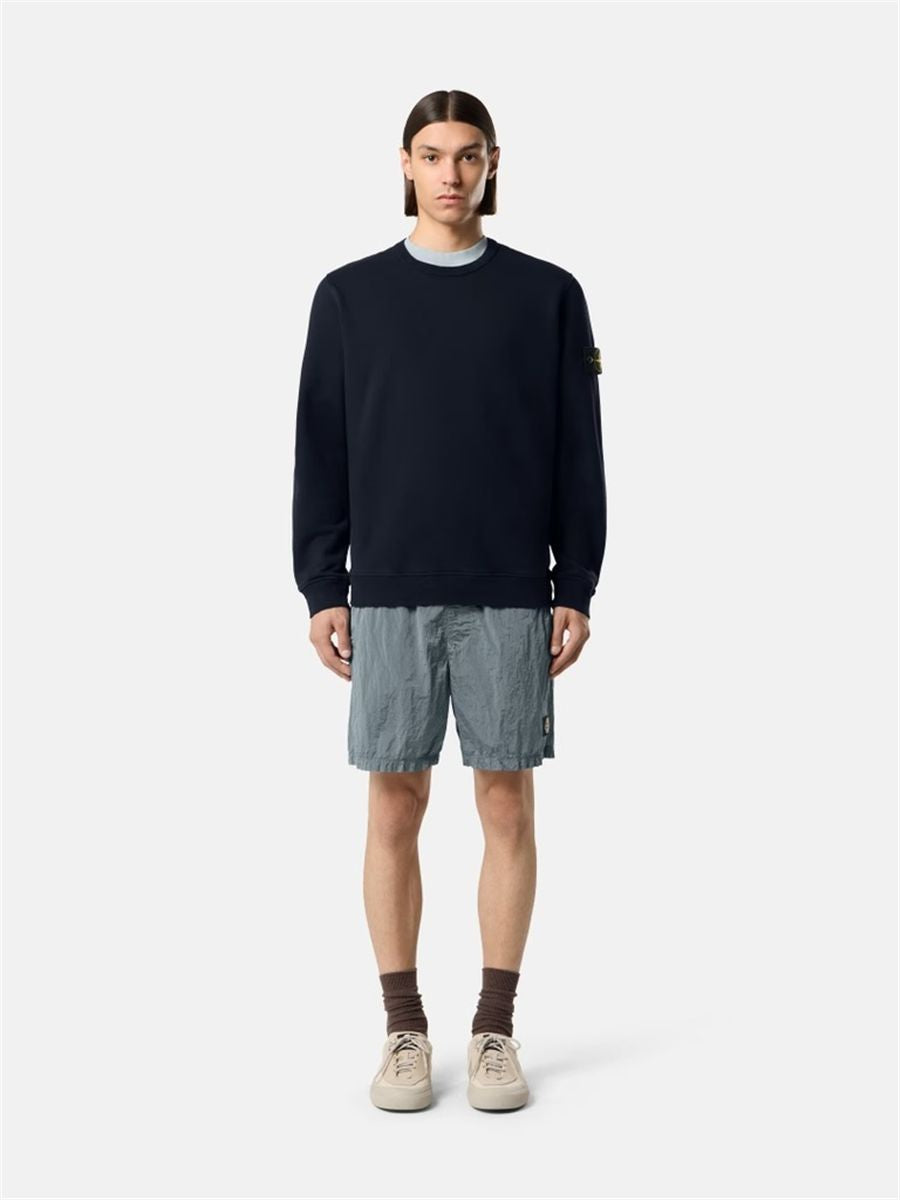 Regular-fit crewneck sweatshirt with ribbed inserts-STONE ISLAND-Verso