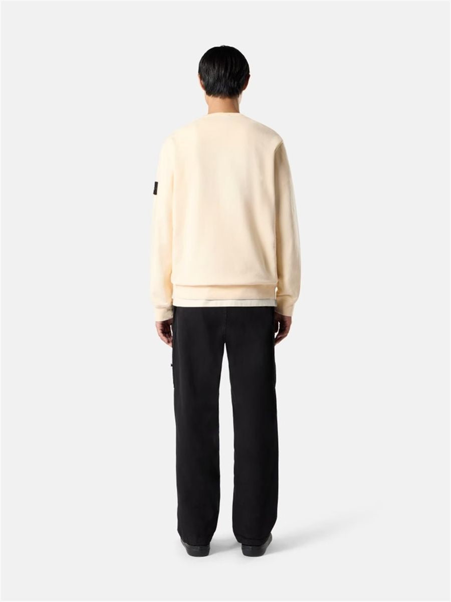 Regular-fit crewneck sweatshirt with ribbed inserts-STONE ISLAND-Verso