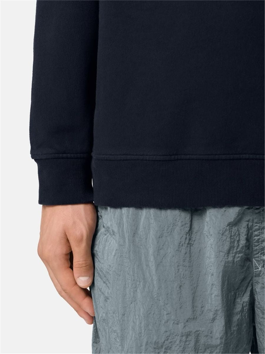 Regular-fit crewneck sweatshirt with ribbed inserts-STONE ISLAND-Verso