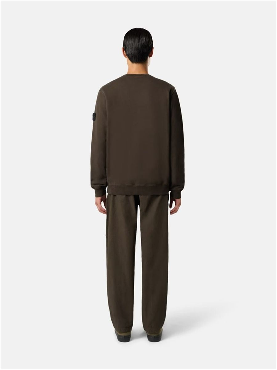 Regular-fit crewneck sweatshirt with ribbed inserts-STONE ISLAND-Verso