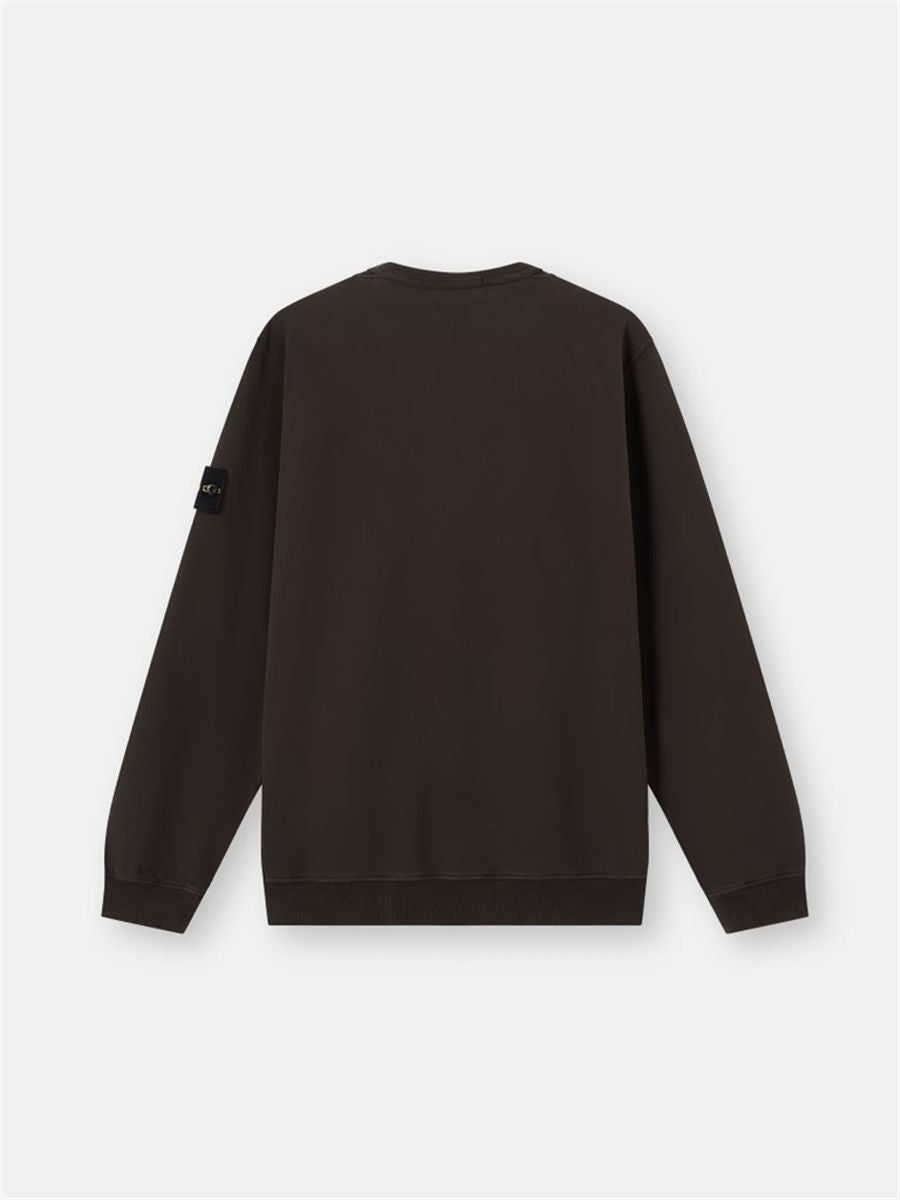 Regular-fit crewneck sweatshirt with ribbed inserts-STONE ISLAND-Verso