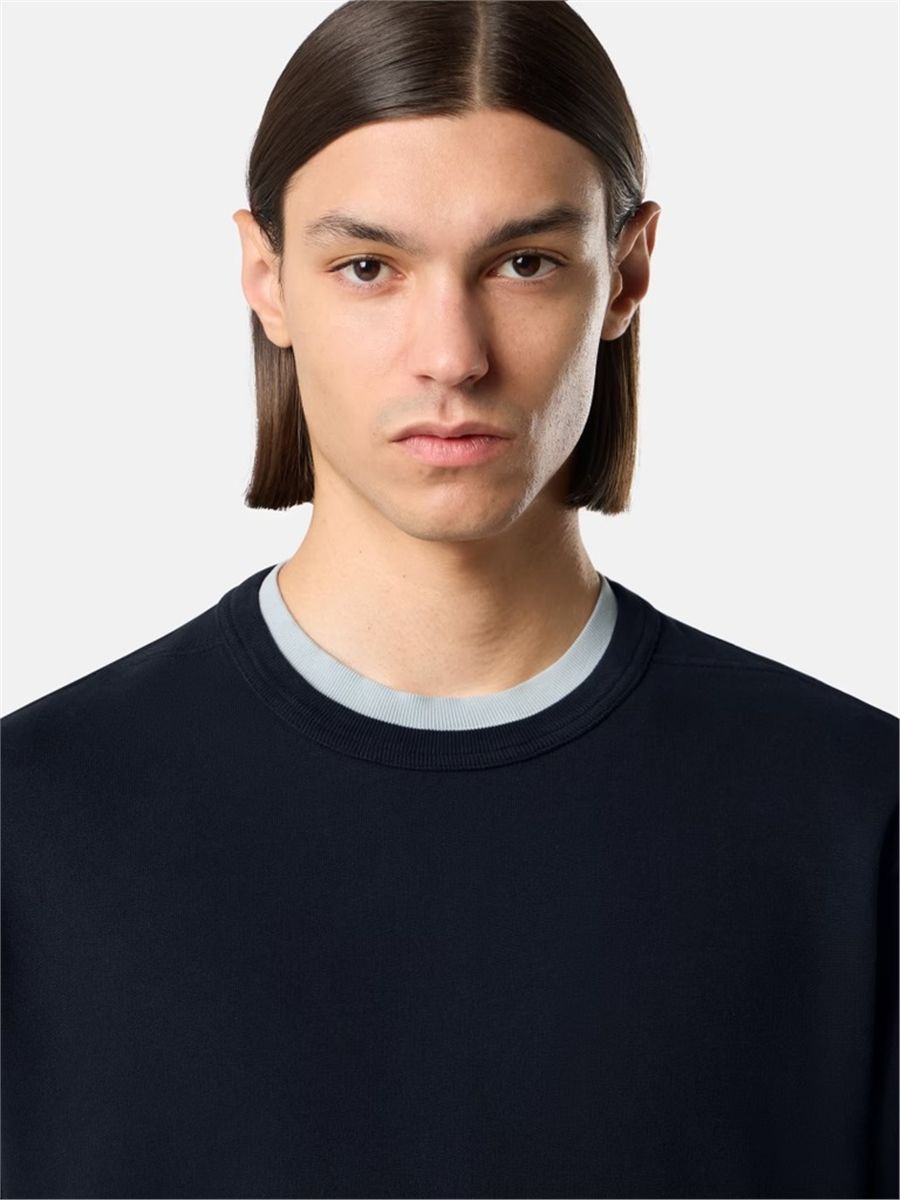 Regular-fit crewneck sweatshirt with ribbed inserts-STONE ISLAND-Verso