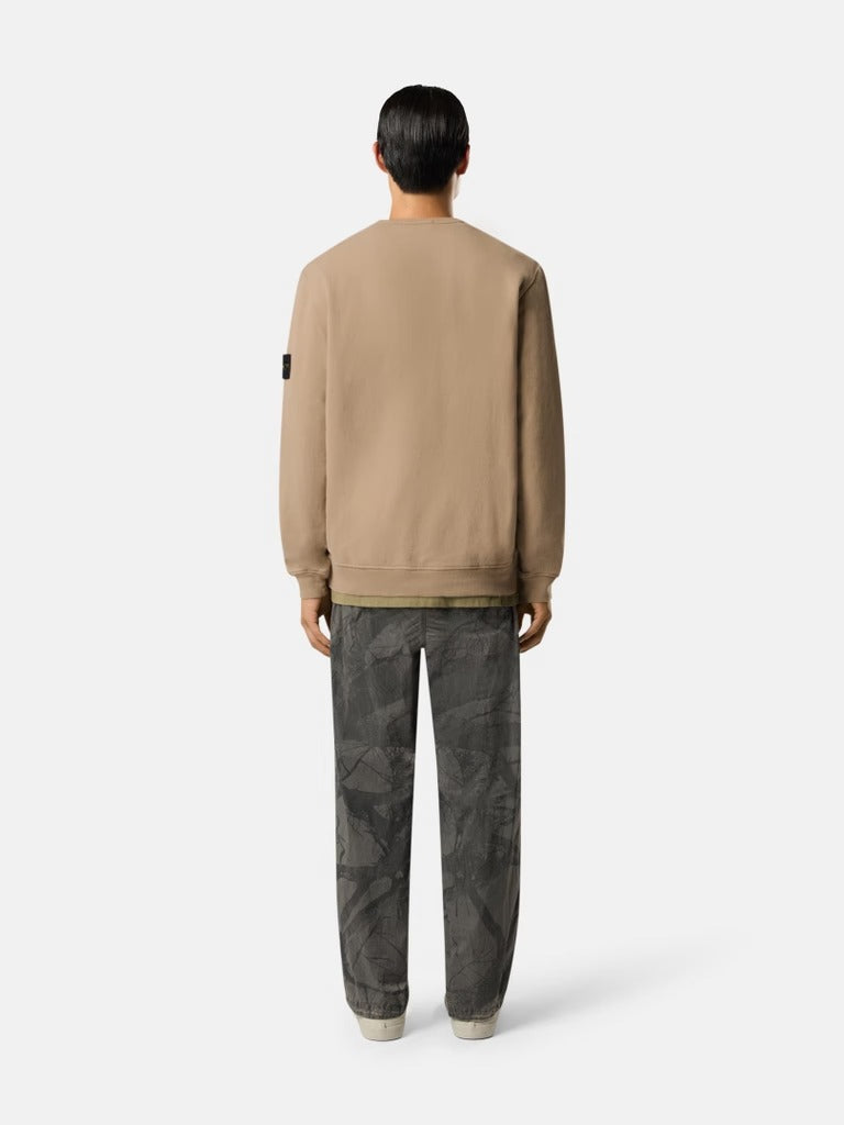 Regular-Fit Crewneck Sweatshirt with Ribbed Inserts-STONE ISLAND-Verso
