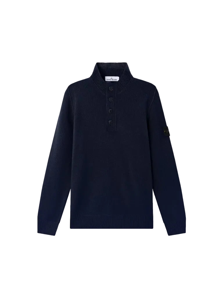 Regular-Fit Half-Zip Jumper with Button Placket-STONE ISLAND-311398-XS-Verso