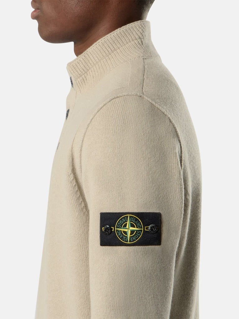 Regular-Fit Half-Zip Jumper with Button Placket-STONE ISLAND-Verso