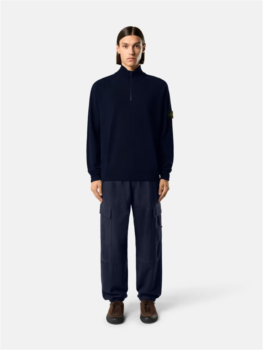 Regular-fit half-zip jumper with raglan sleeves-STONE ISLAND-Verso