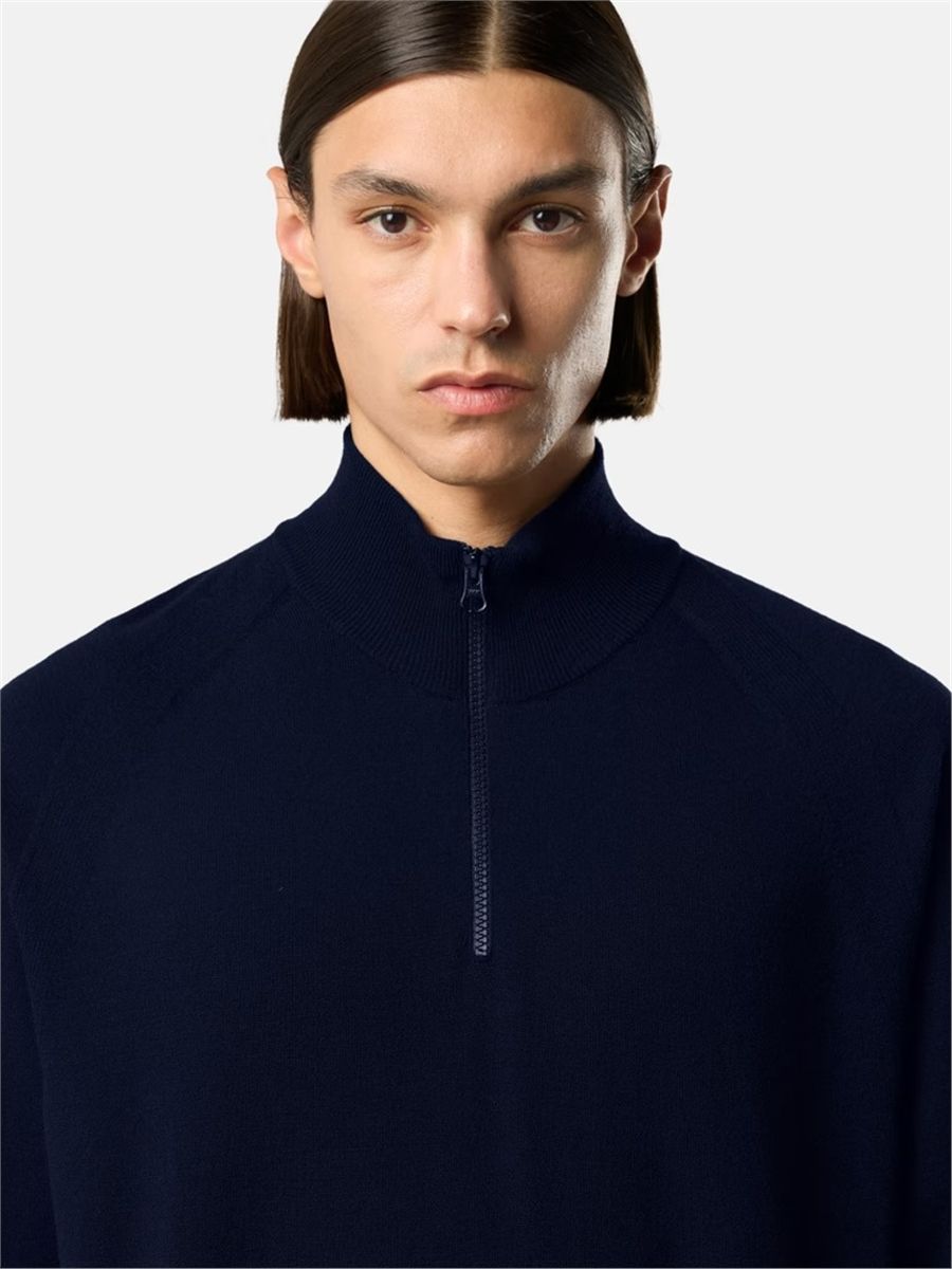 Regular-fit half-zip jumper with raglan sleeves-STONE ISLAND-Verso