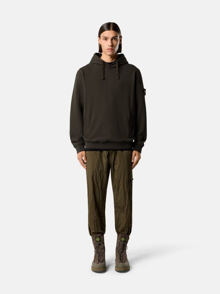 Regular-fit hooded sweatshirt with thumbhole cuffs-STONE ISLAND-Verso