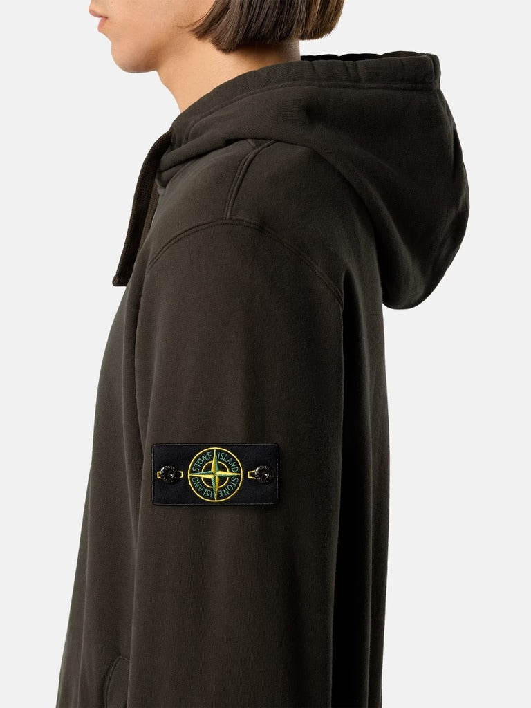 Regular-fit hooded sweatshirt with thumbhole cuffs-STONE ISLAND-Verso