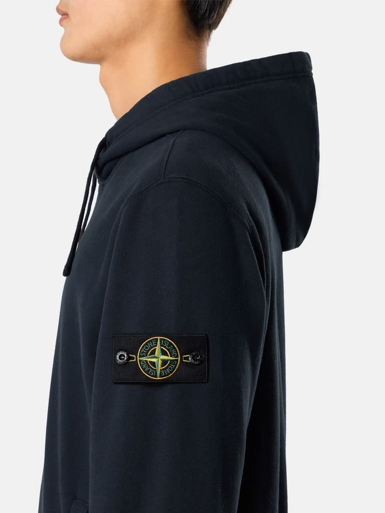 Regular-fit hooded sweatshirt with thumbhole cuffs-STONE ISLAND-Verso