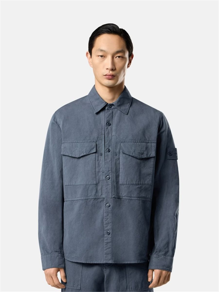 Regular-fit overshirt with button fastening-STONE ISLAND-Verso