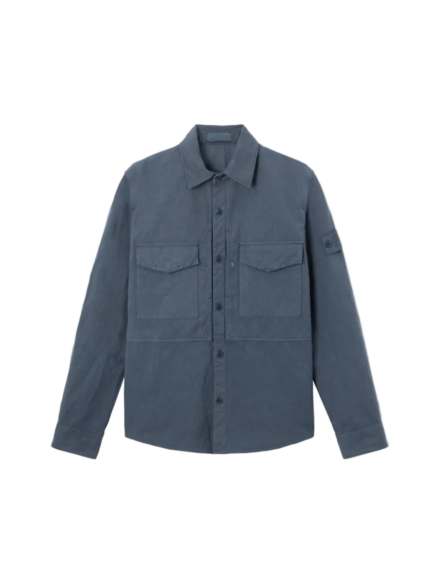 Regular-fit overshirt with button fastening-STONE ISLAND-305497-S-Verso