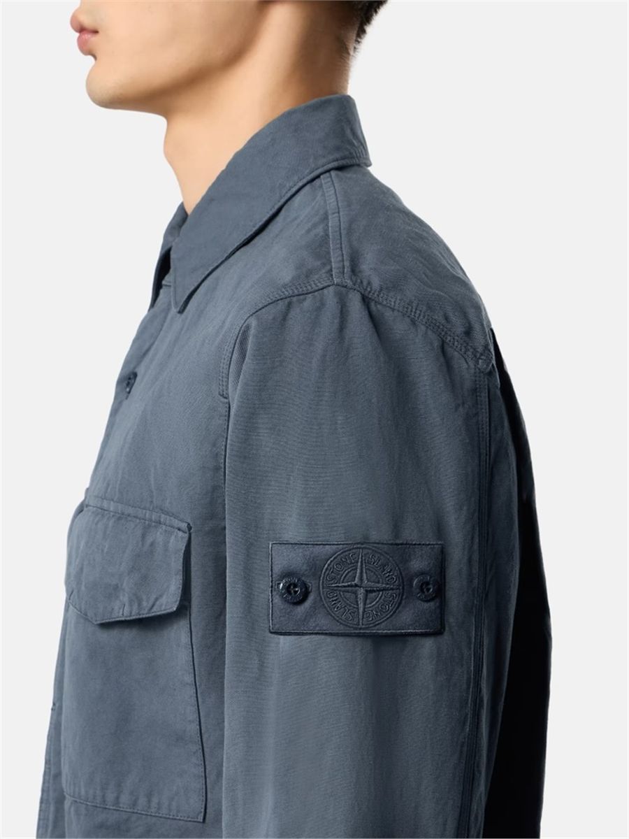 Regular-fit overshirt with button fastening-STONE ISLAND-Verso