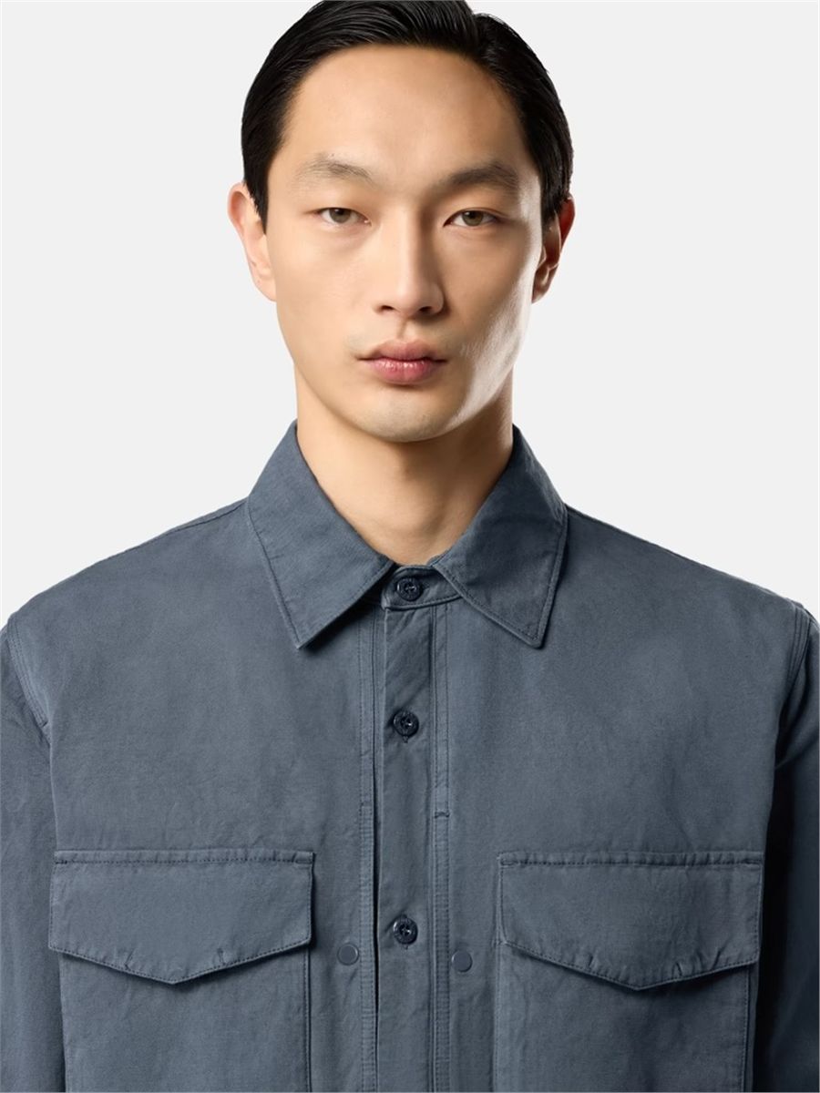 Regular-fit overshirt with button fastening-STONE ISLAND-Verso