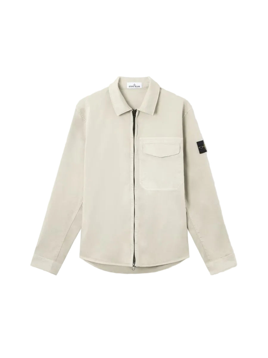 Regular-fit overshirt with concealed zip-STONE ISLAND-Verso