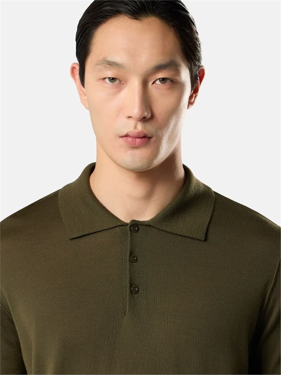 Regular-fit polo collar jumper with button closure-STONE ISLAND-Verso