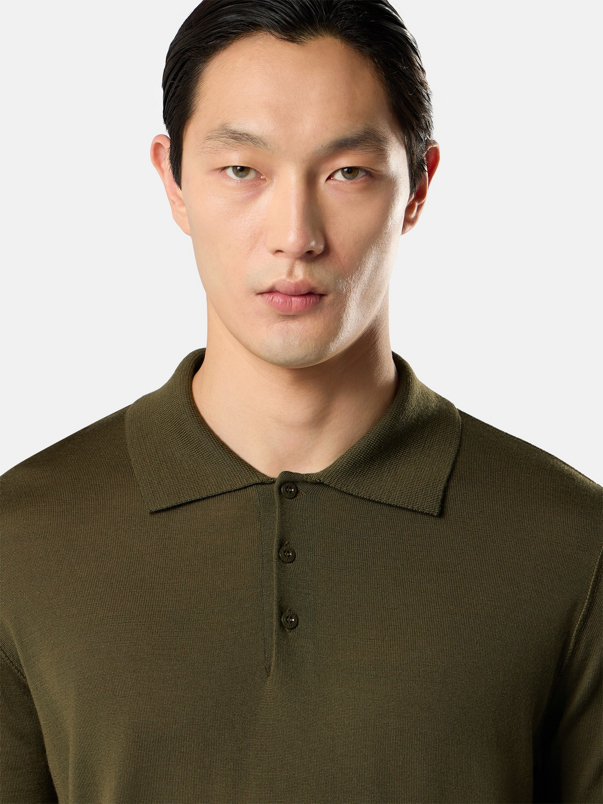 Regular-fit polo collar jumper with button closure-STONE ISLAND-Verso