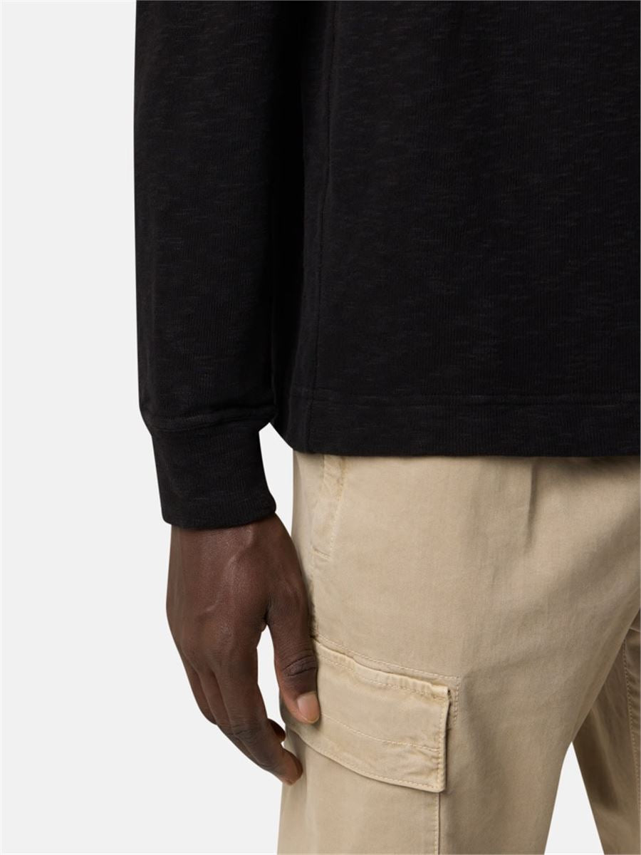 Regular-fit polo sweatshirt with snap fastening-STONE ISLAND-Verso