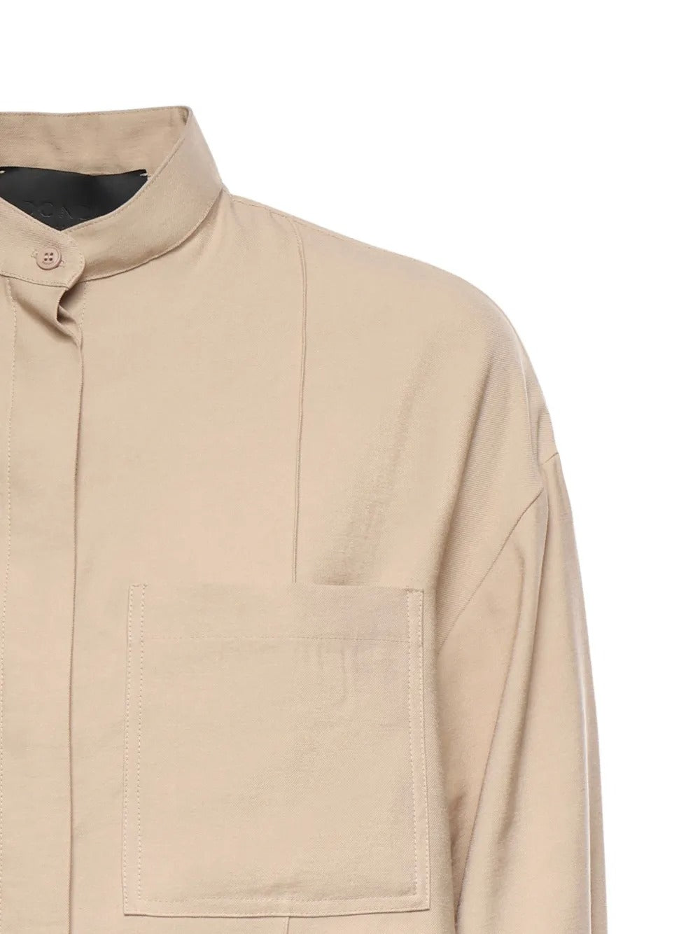 Regular-fit shirt in viscose gabardine-DONDUP-Verso