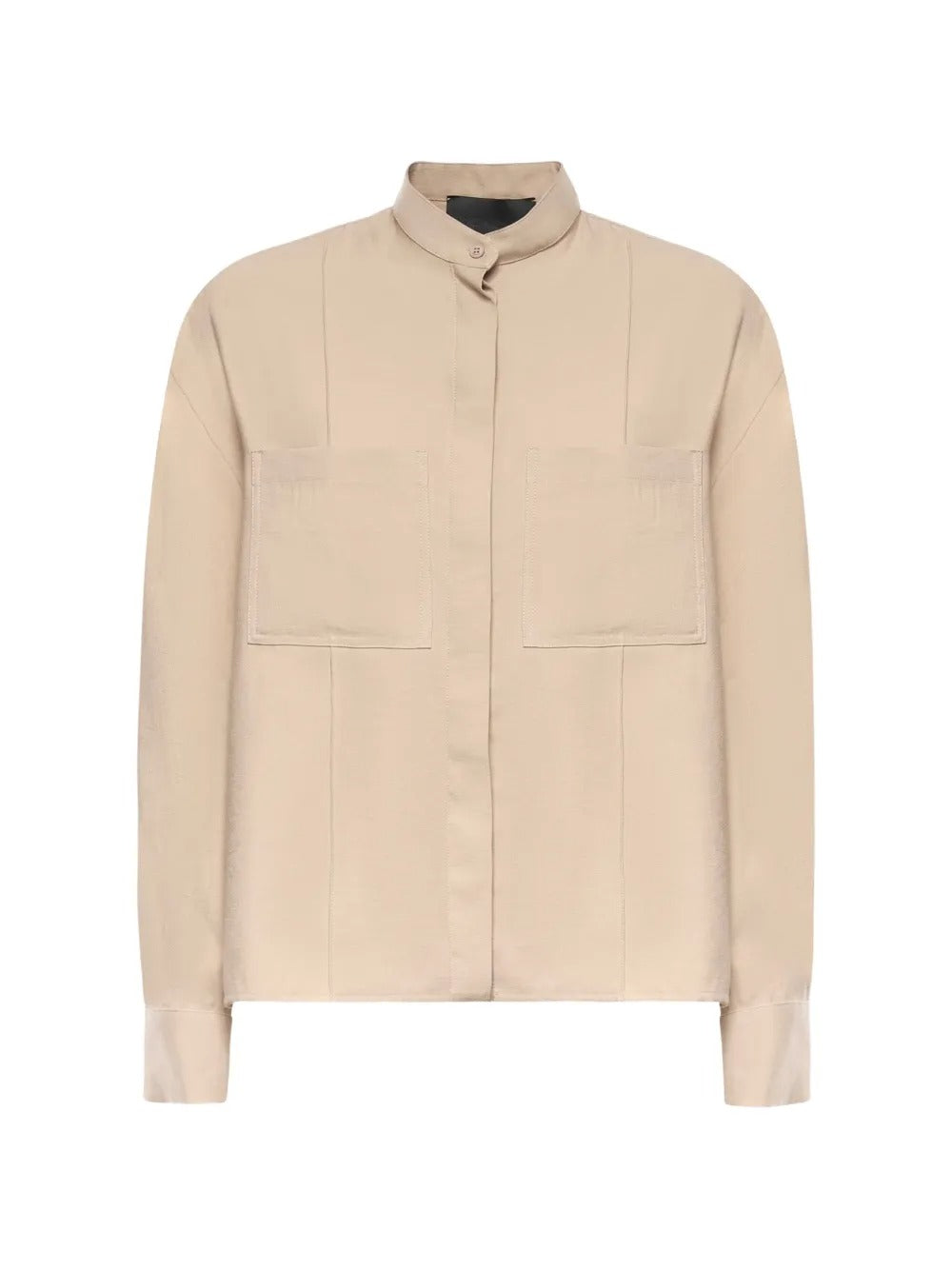 Regular-fit shirt in viscose gabardine-DONDUP-Verso