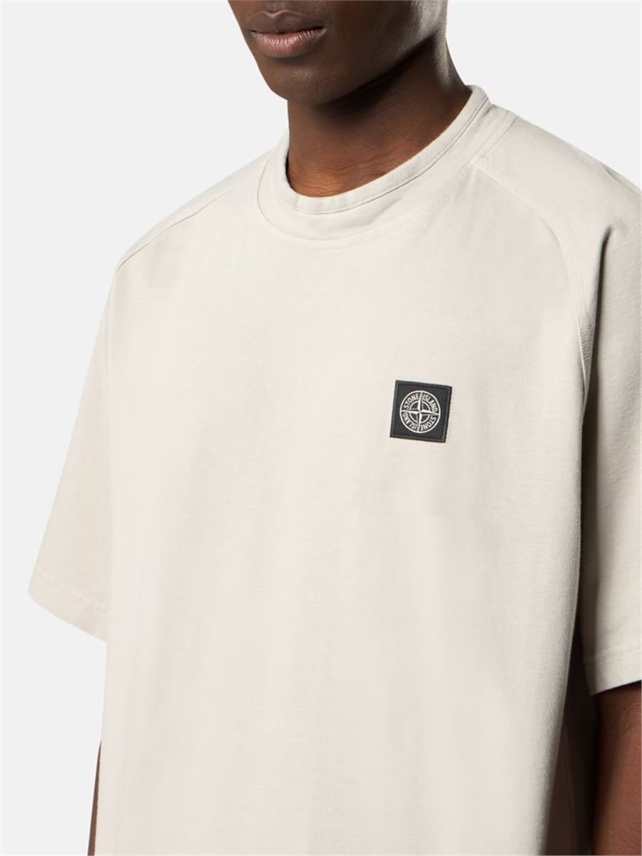 Regular-fit short-sleeve sweatshirt with compass patch-STONE ISLAND-Verso
