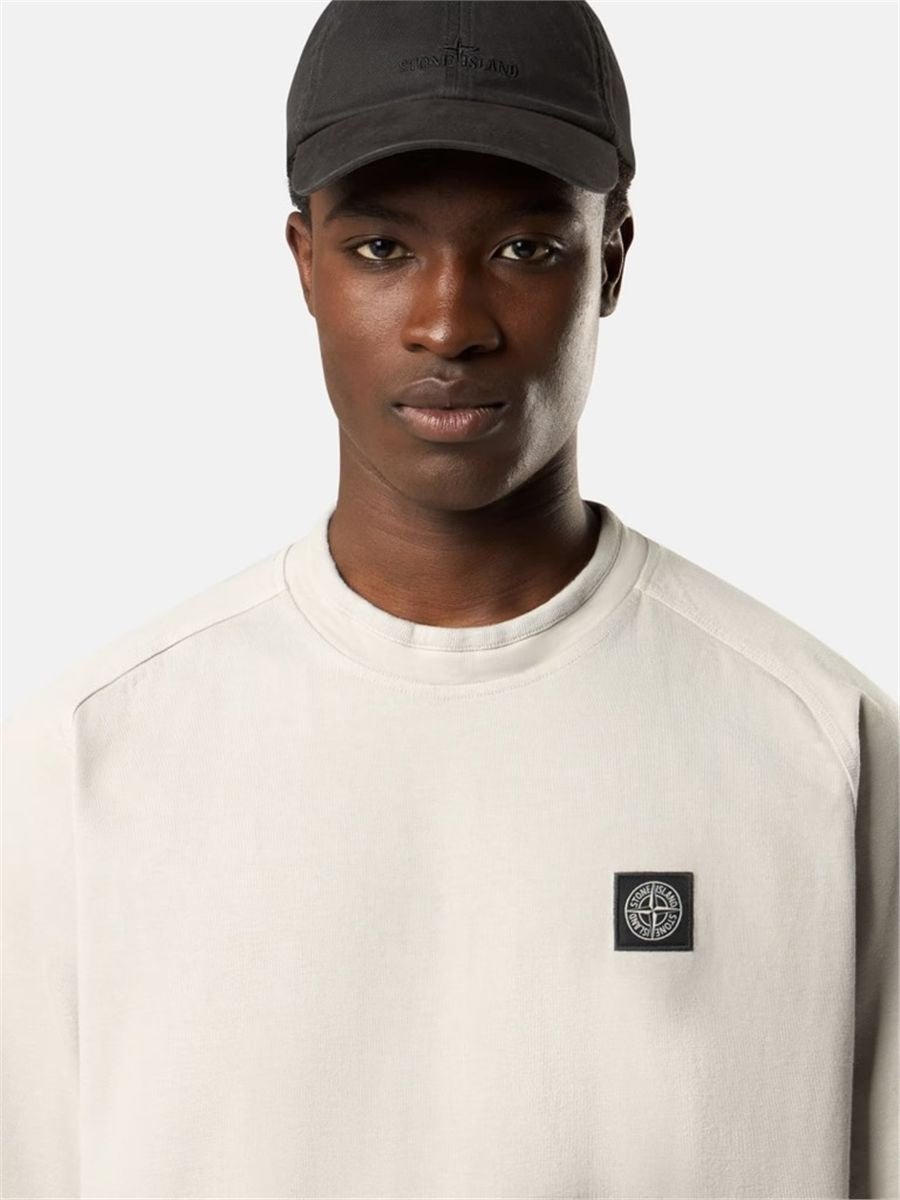 Regular-fit short-sleeve sweatshirt with compass patch-STONE ISLAND-Verso