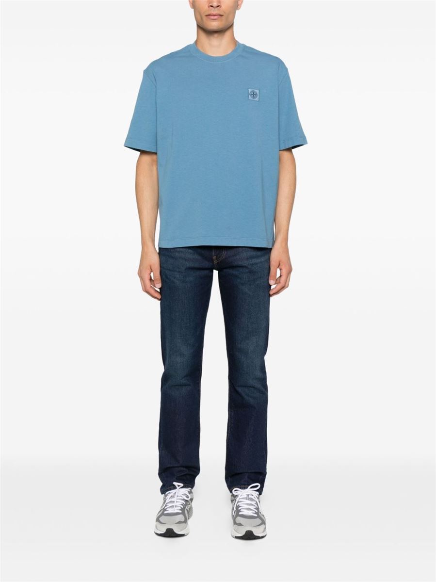Regular-fit short-sleeve t-shirt with compass patch-STONE ISLAND-Verso